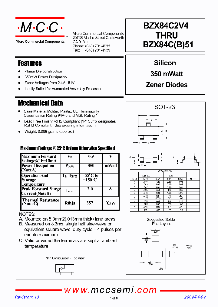 BZX84B12-TP_4764356.PDF Datasheet