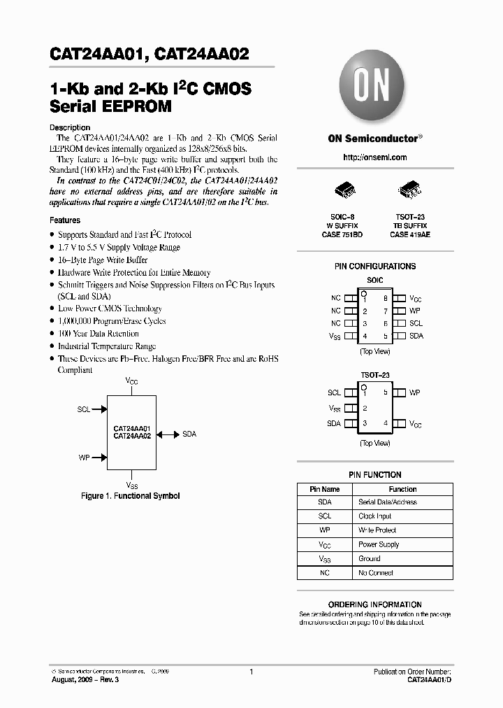 CAT24AA01_4635807.PDF Datasheet