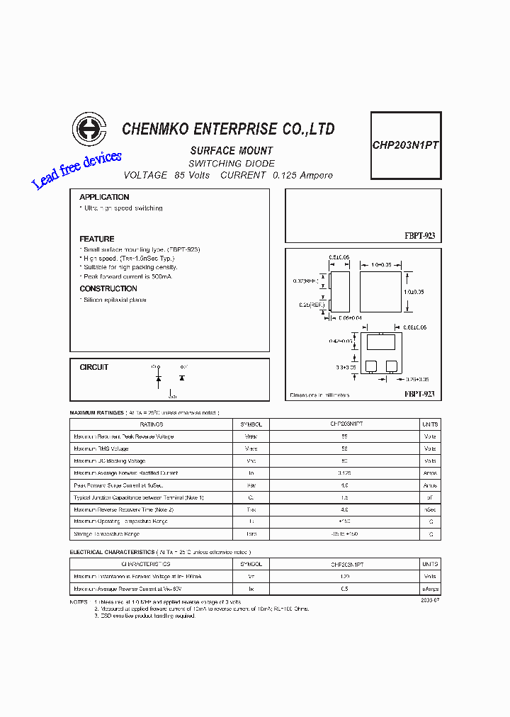CHP203N1PT_4565346.PDF Datasheet