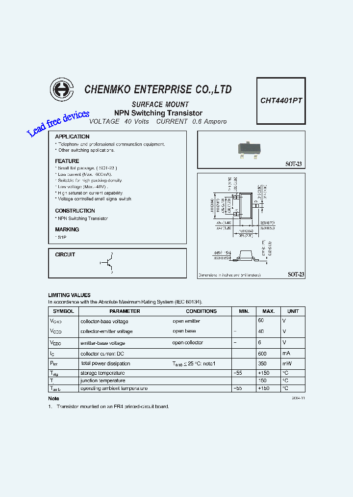 CHT4401PT_4654511.PDF Datasheet