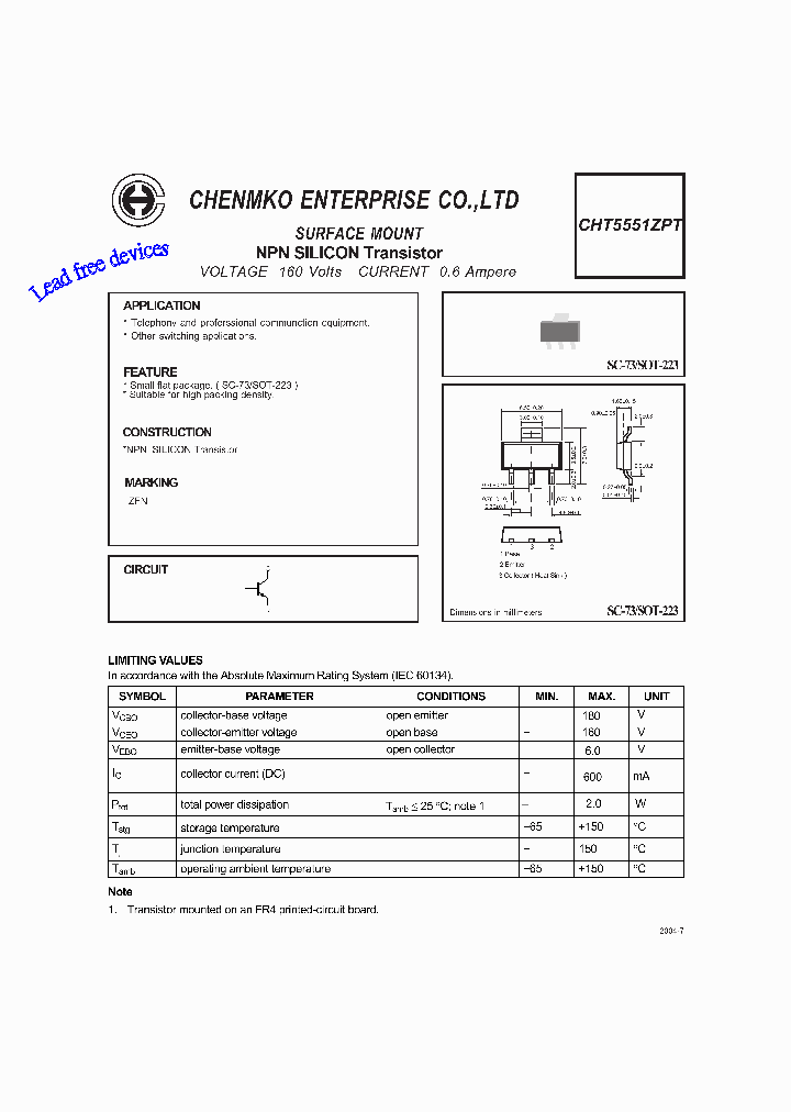 CHT5551ZPT_4681488.PDF Datasheet