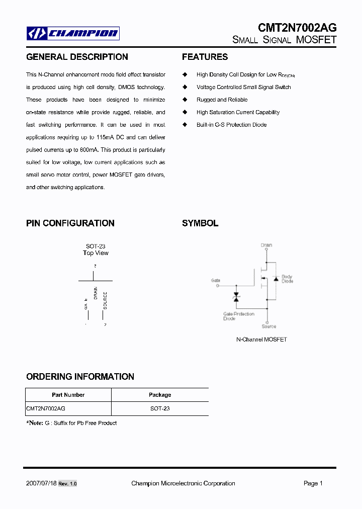 CMT2N7002AG_4557129.PDF Datasheet