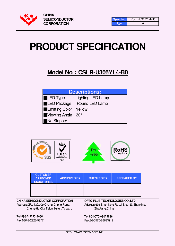 CSLR-U305YL4-B0_4453445.PDF Datasheet