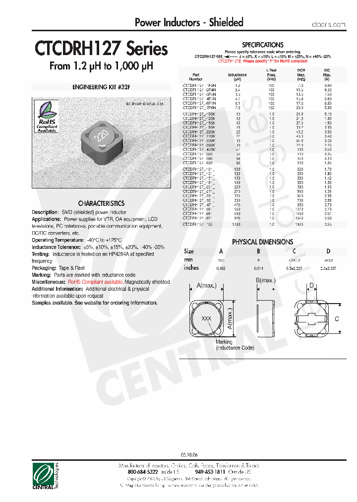 CTCDRH127-102M_4431876.PDF Datasheet