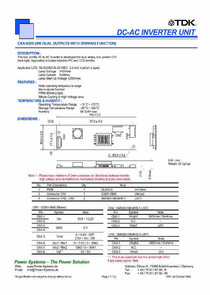CXA-0320_4669682.PDF Datasheet