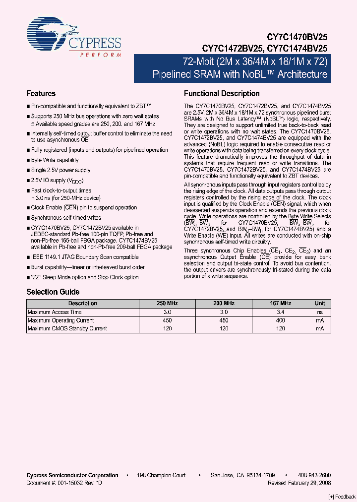 CY7C1470BV25_4272281.PDF Datasheet