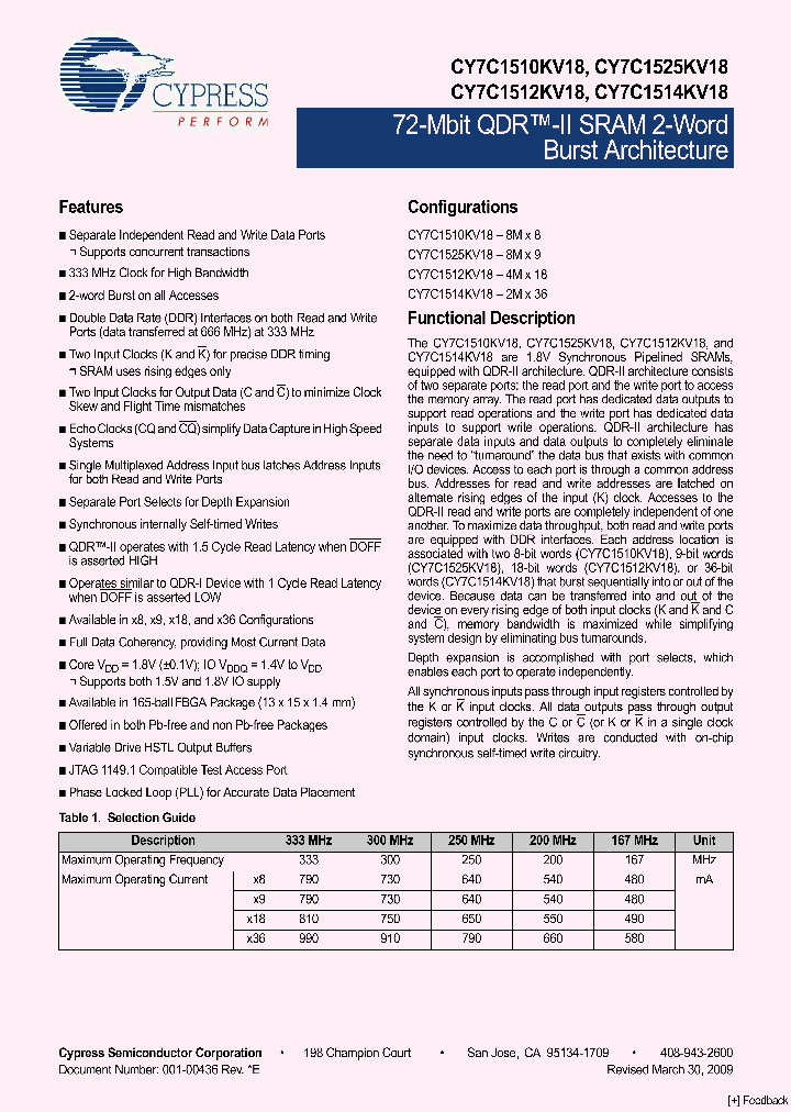 CY7C1525KV18-300BZC_4416518.PDF Datasheet