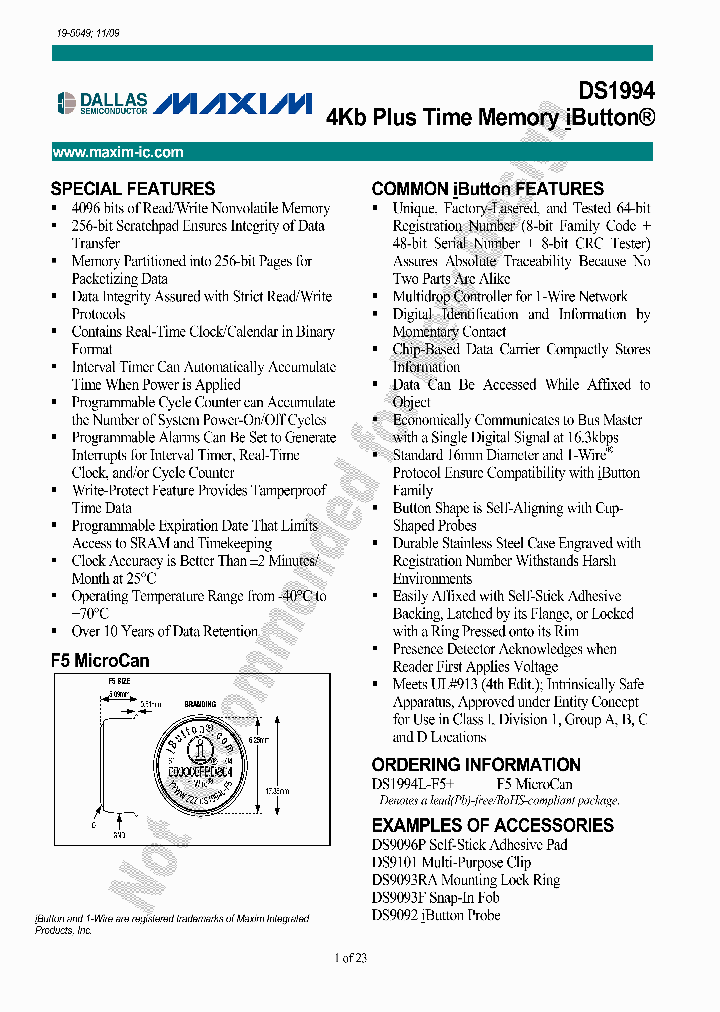 DS1994L-F5_4549534.PDF Datasheet