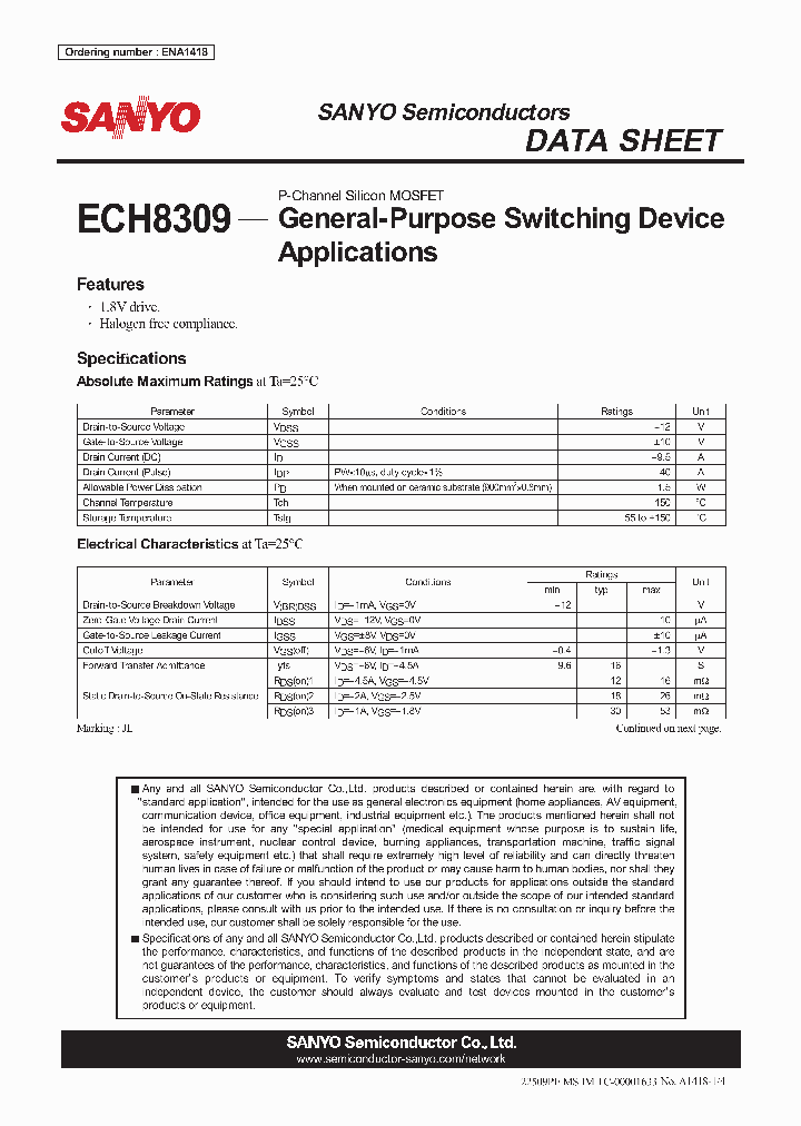 ECH8309_4644168.PDF Datasheet