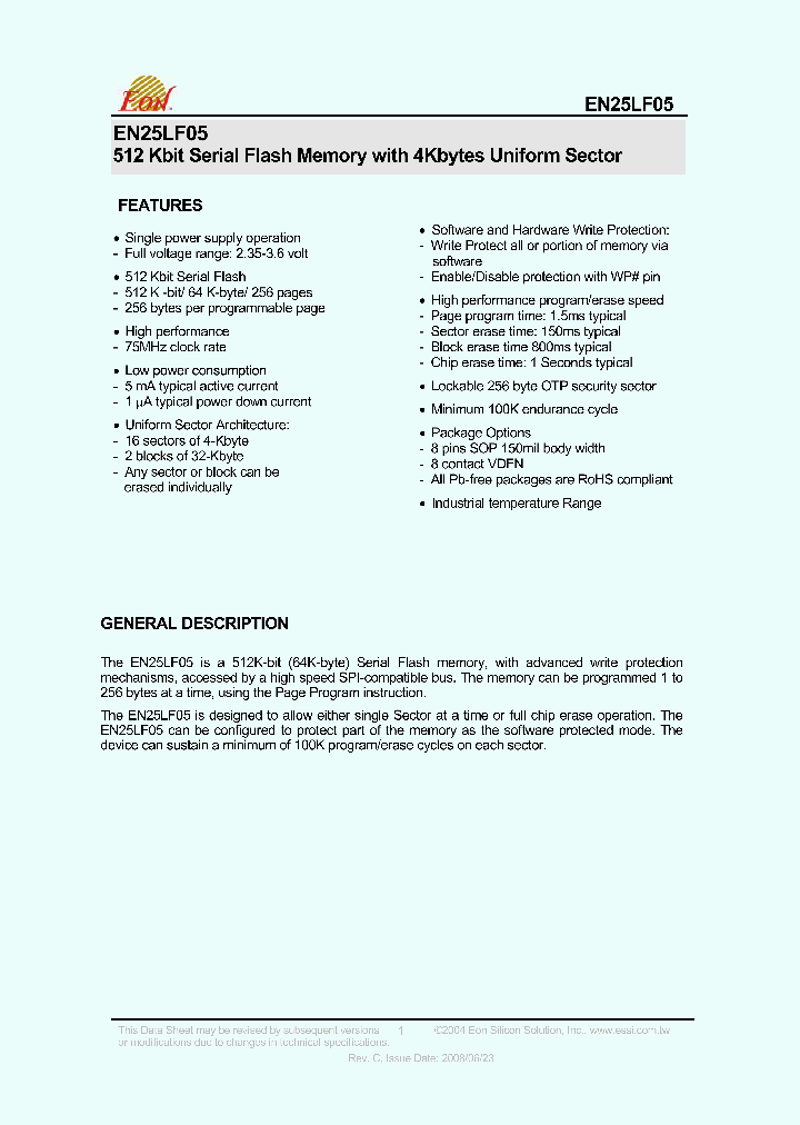 EN25LF05-75GI_4409878.PDF Datasheet