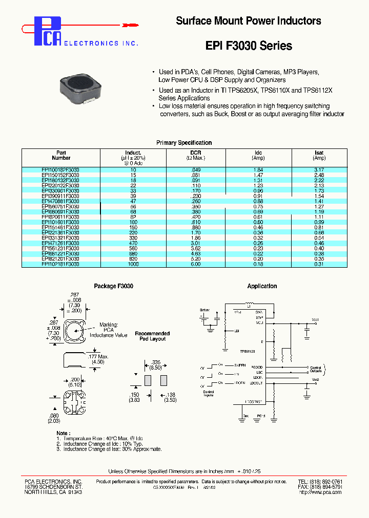 EPI100182F3030_4510075.PDF Datasheet