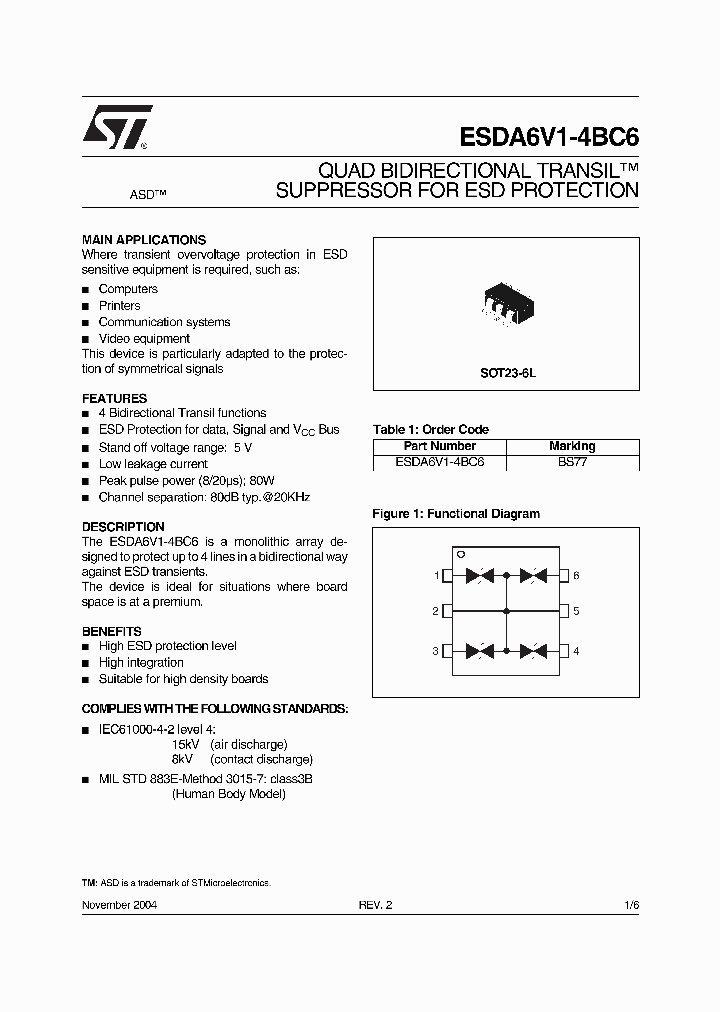 ESDA6V1-4BC604_4242375.PDF Datasheet