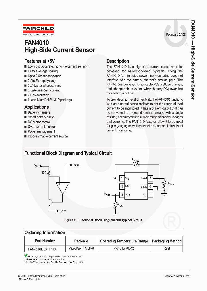 FAN4010IL6XF113_4290957.PDF Datasheet