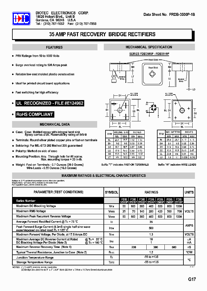 FDB3500P_4170230.PDF Datasheet