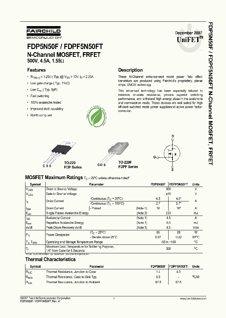 FDP5N50F_4439424.PDF Datasheet