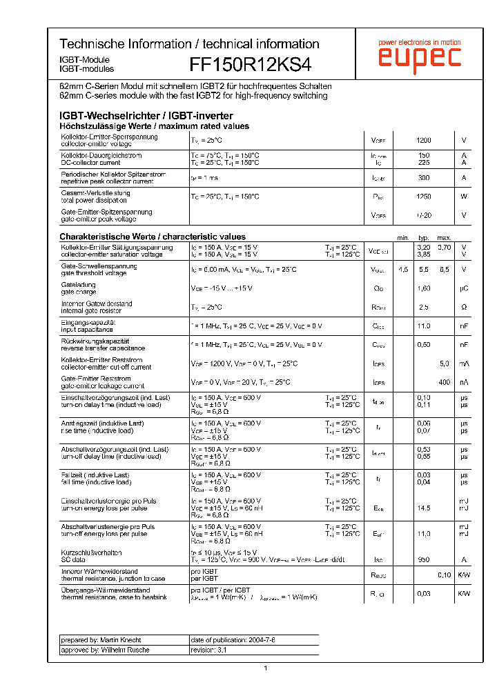 FF150R12KS4_4168593.PDF Datasheet