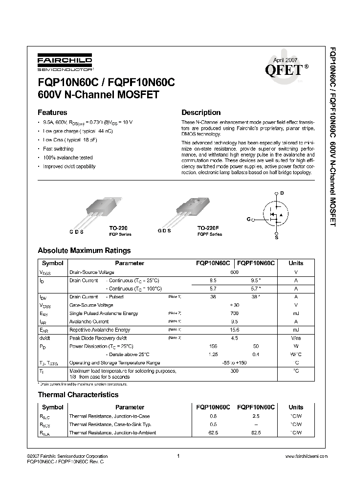 FQP10N60C07_4277861.PDF Datasheet