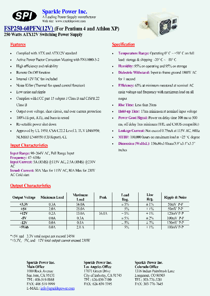 FSP250-60PFN_4360873.PDF Datasheet