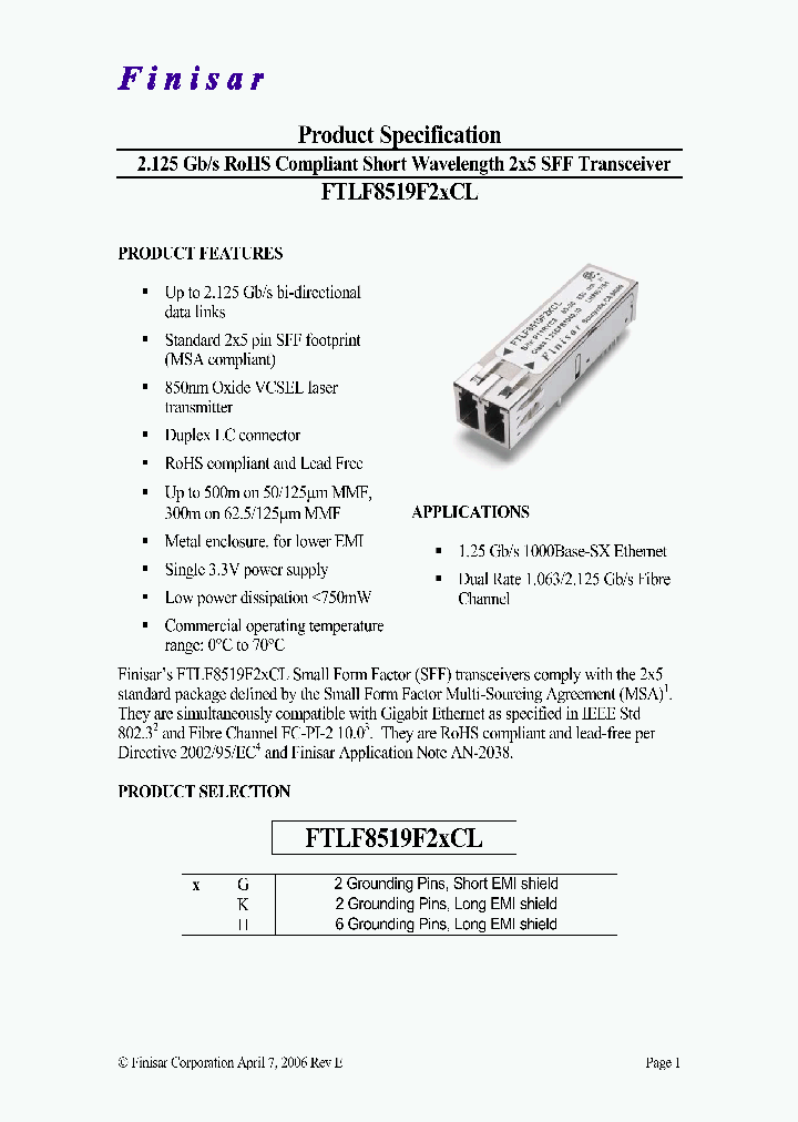 FTLF8519F2GCL_4623426.PDF Datasheet