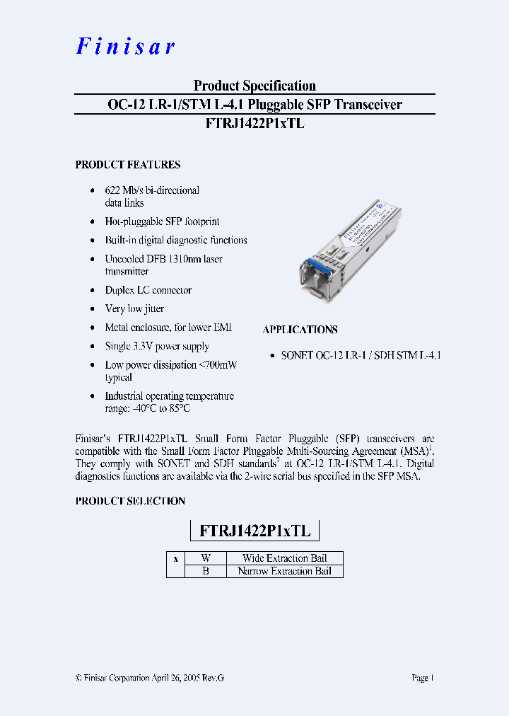 FTRJ1422P1BTL_4428261.PDF Datasheet