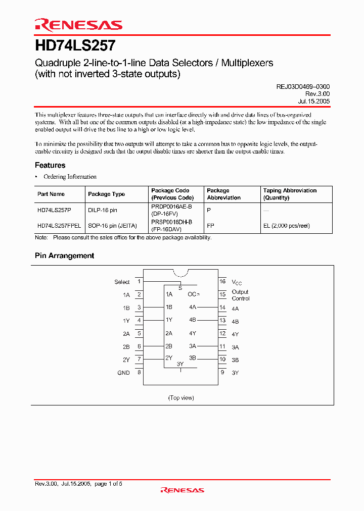 HD74LS257FPEL_4297809.PDF Datasheet