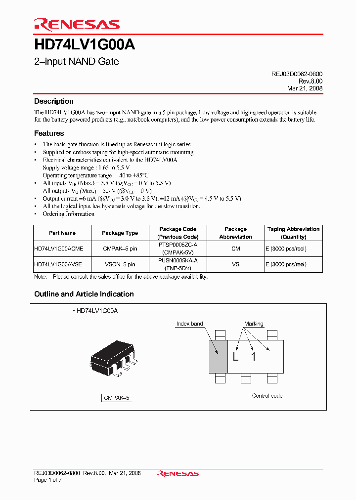 HD74LV1G00ACME_4380932.PDF Datasheet