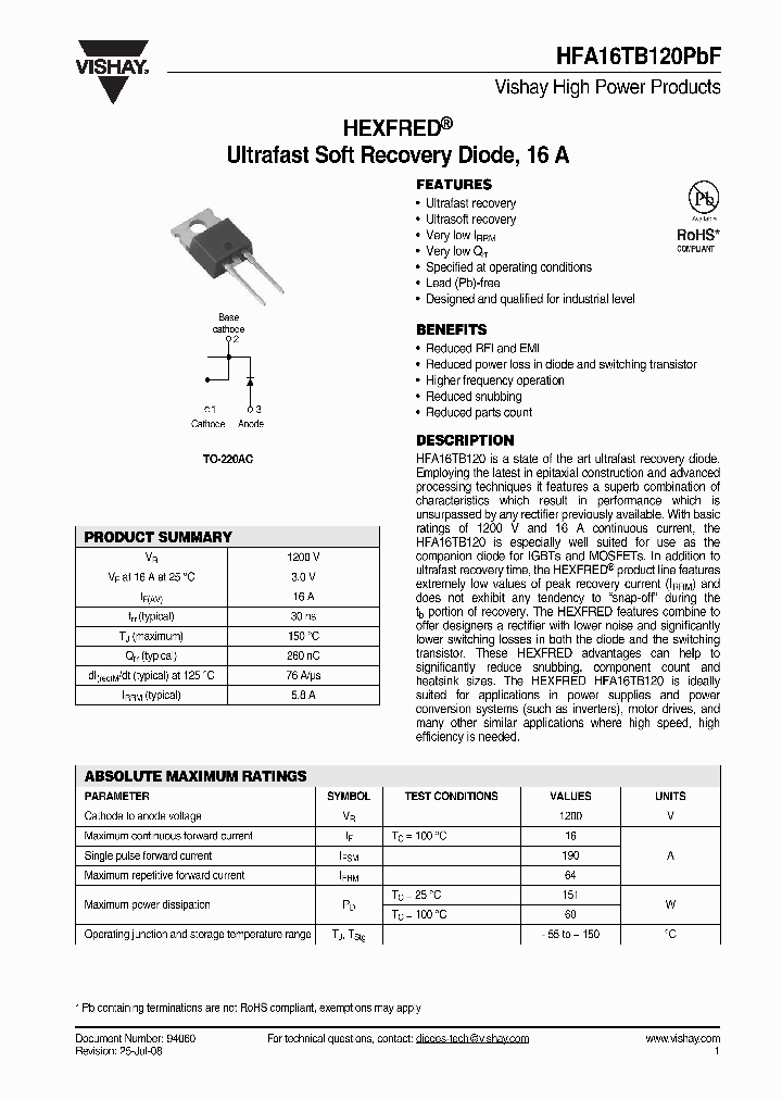 HFA16TB120PBF_4250174.PDF Datasheet