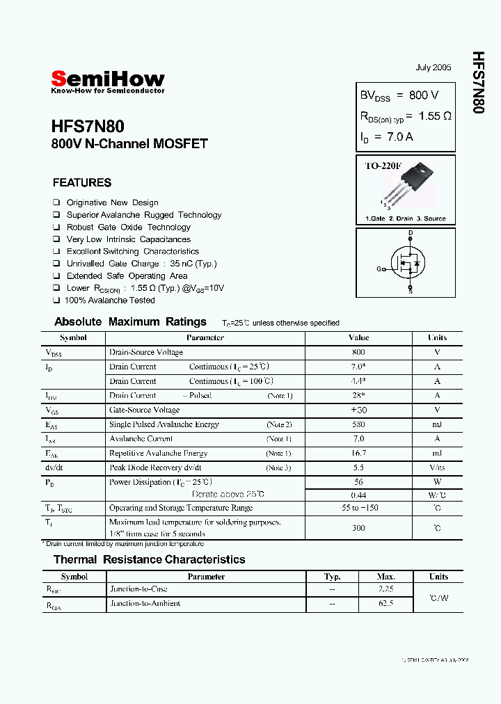 HFS7N80_4614994.PDF Datasheet
