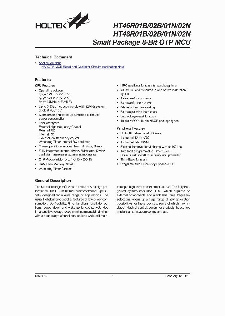 HT46R01B10_4633034.PDF Datasheet