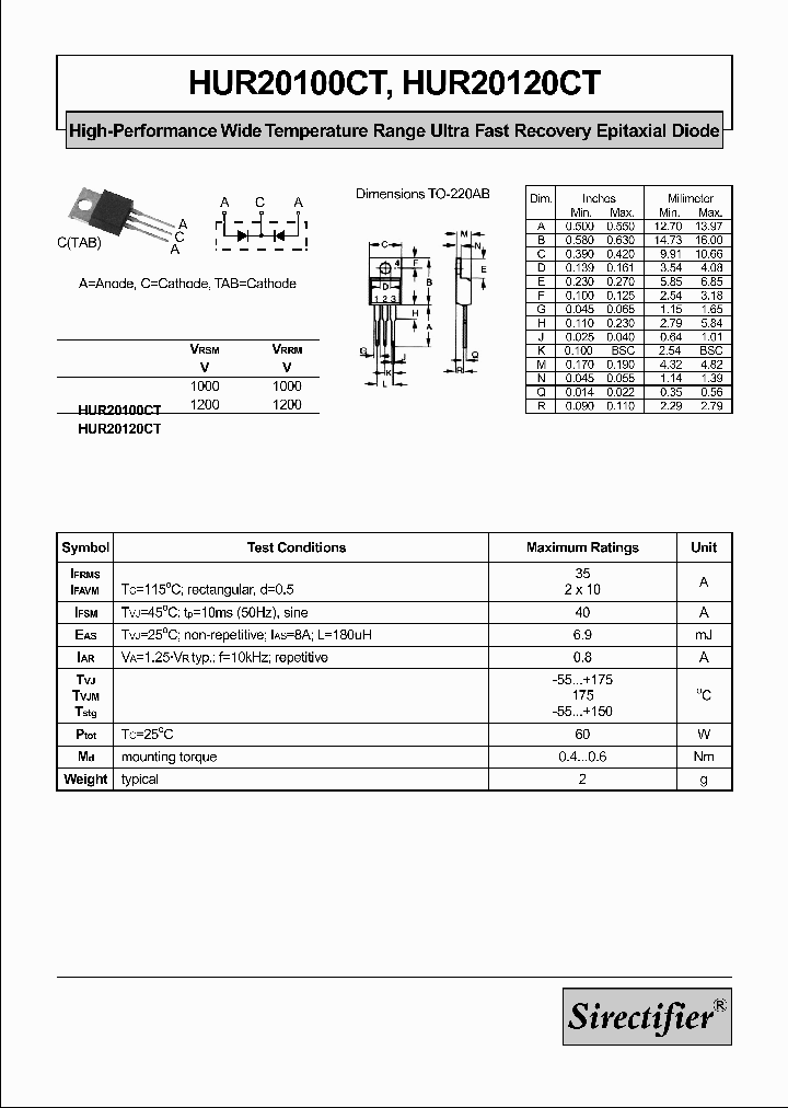 HUR20100CT_4174385.PDF Datasheet