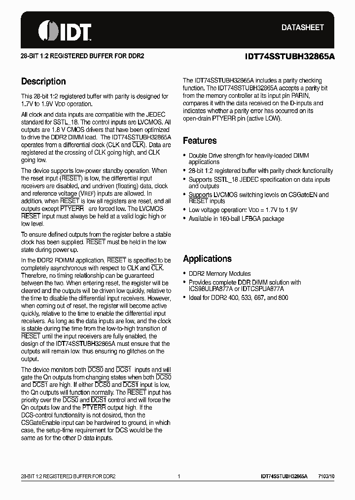 IDT74SSTUBH32865ABKG8_4182256.PDF Datasheet