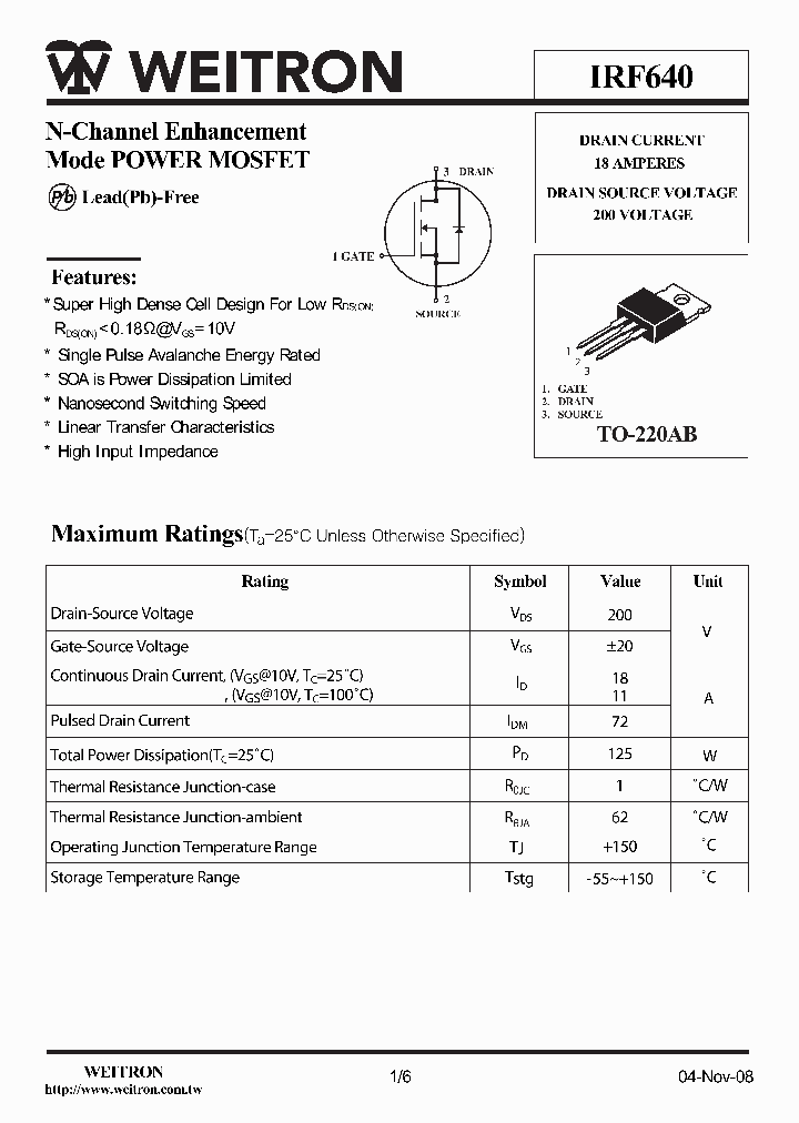 IRF640_4566645.PDF Datasheet