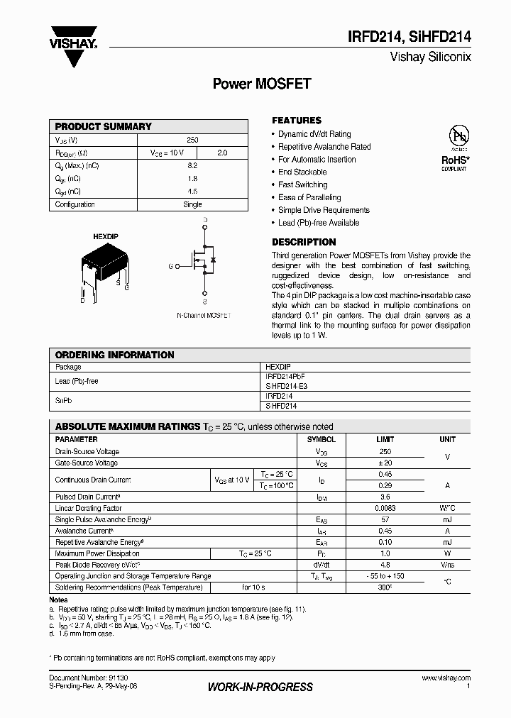 IRFD214_4249749.PDF Datasheet