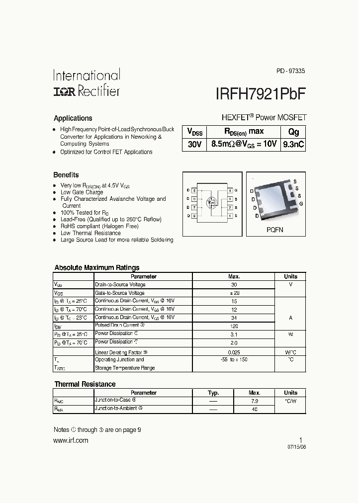IRFH7921PBF_4698618.PDF Datasheet