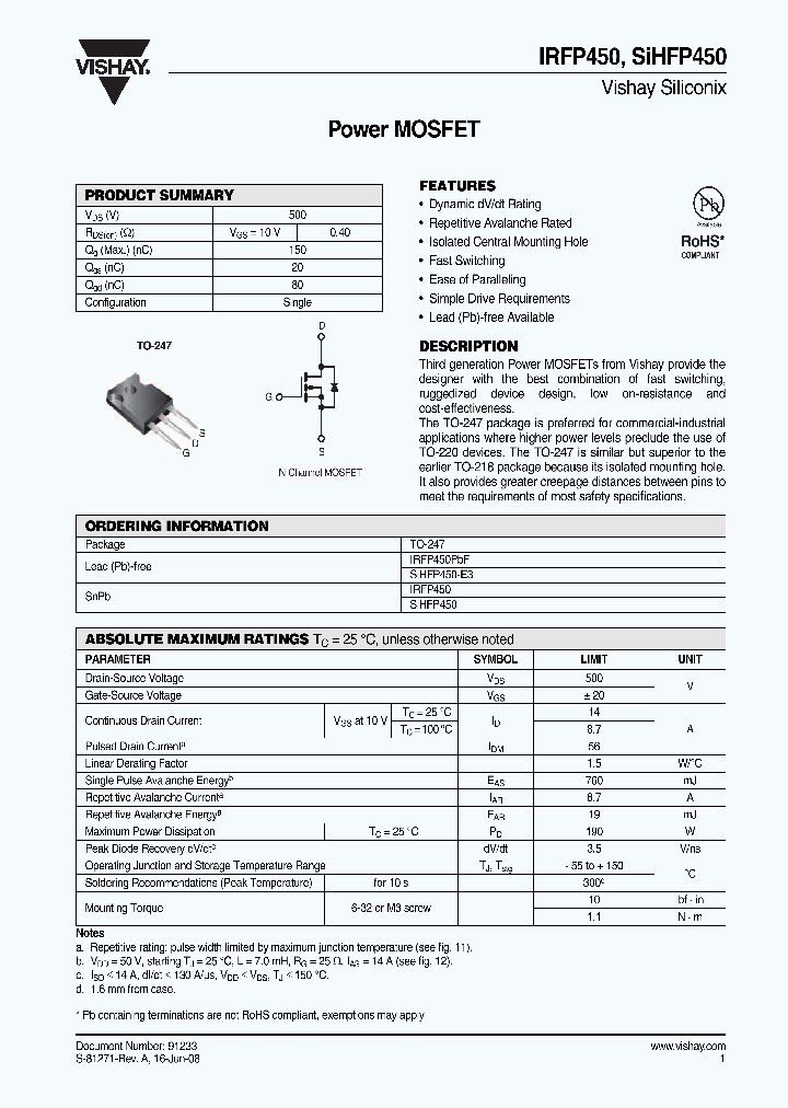 IRFP450_4260106.PDF Datasheet