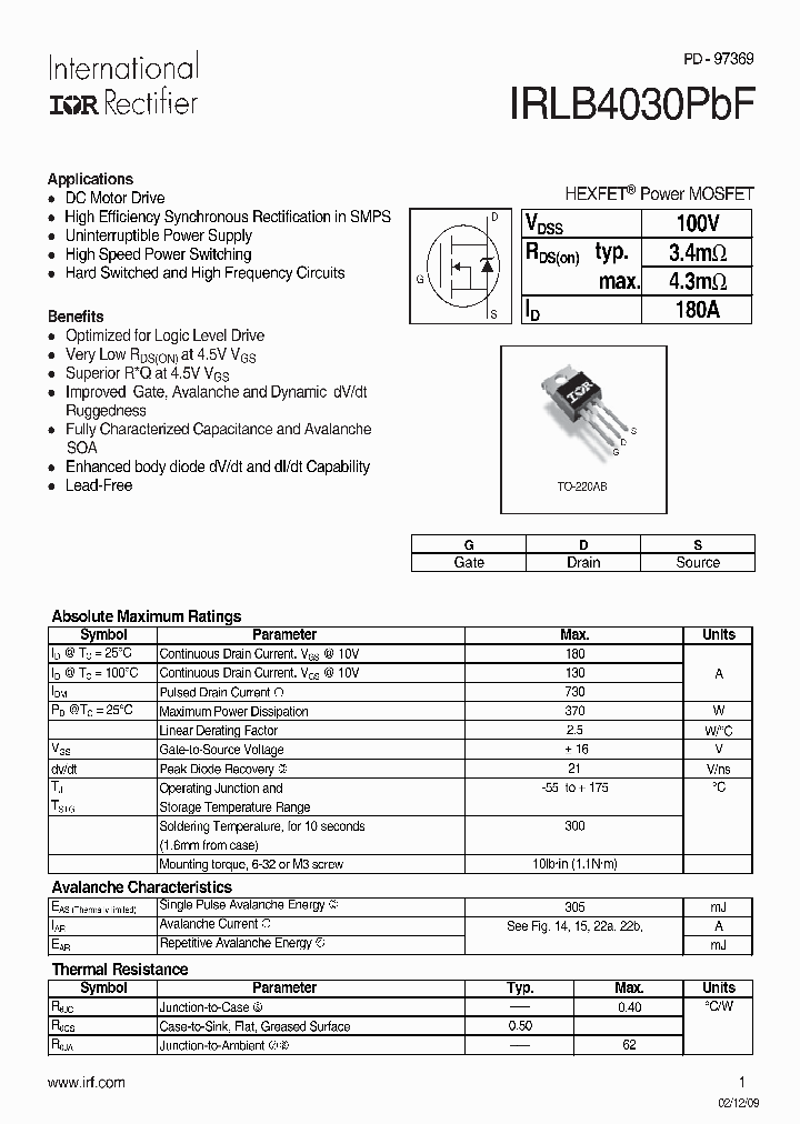 IRLB4030PBF_4695314.PDF Datasheet