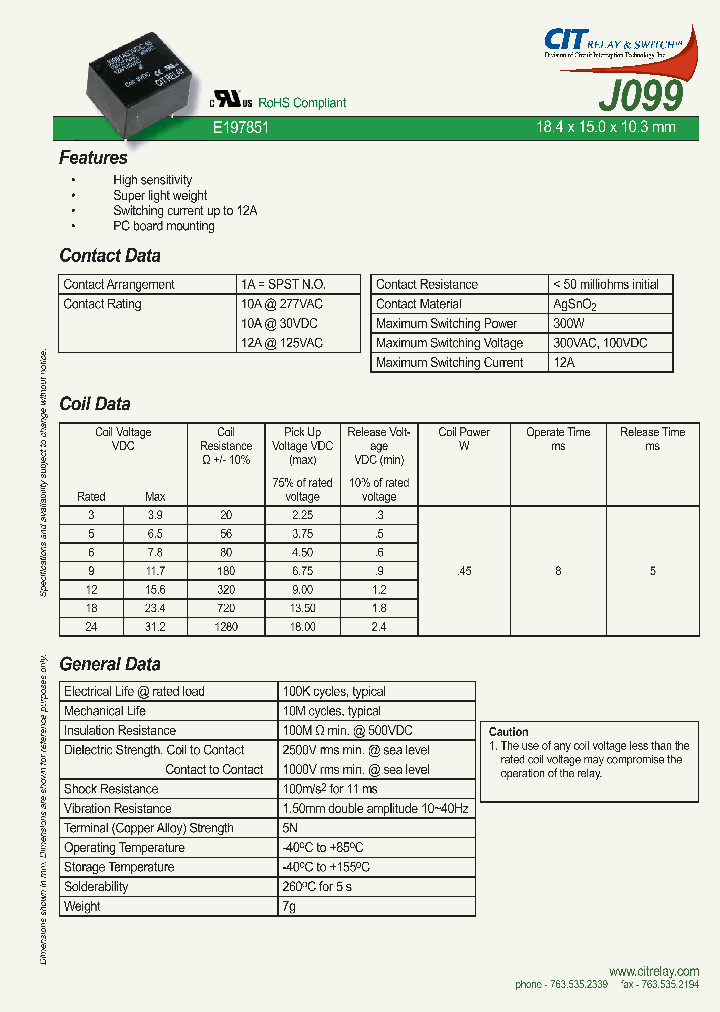 J0991AS12VDC45_4878161.PDF Datasheet