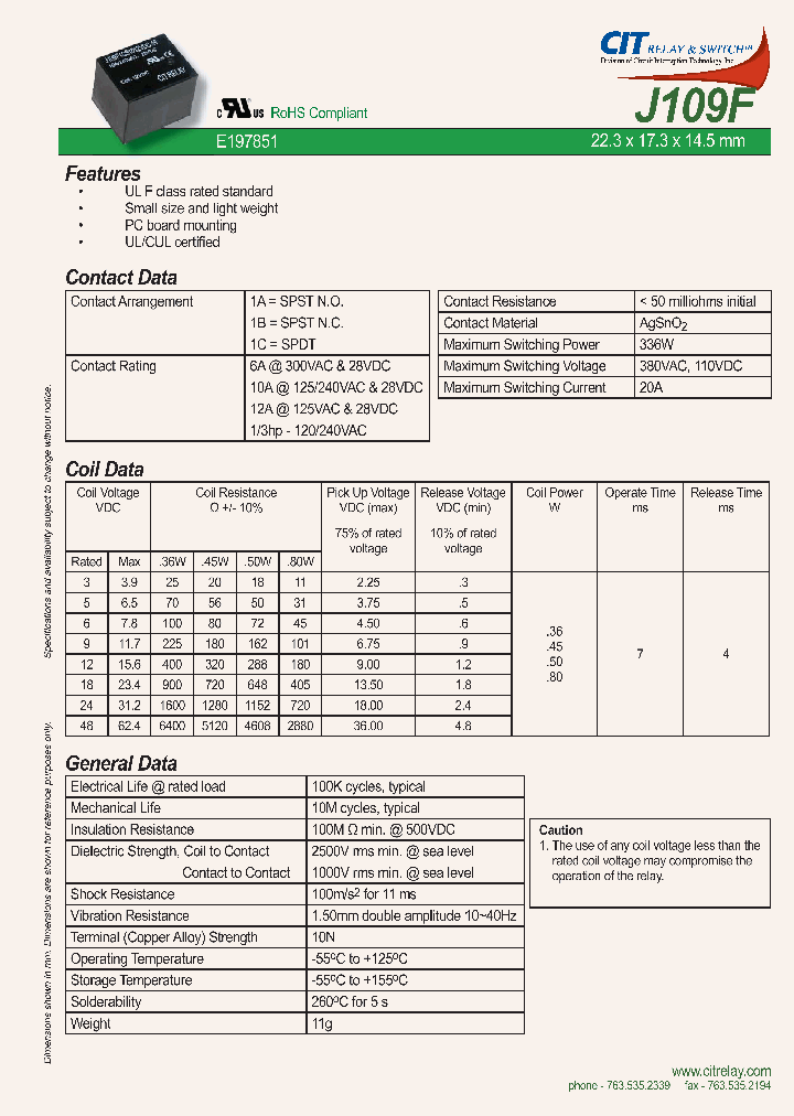 J109F1AS612VDC_4386000.PDF Datasheet
