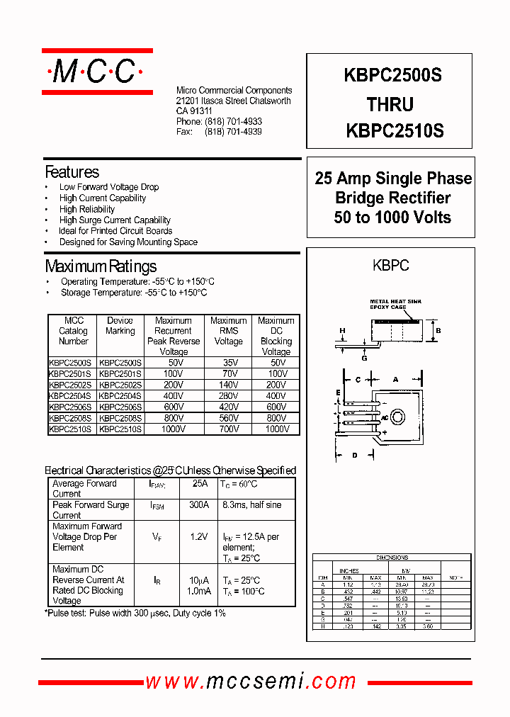 KBPC2502S_4199223.PDF Datasheet