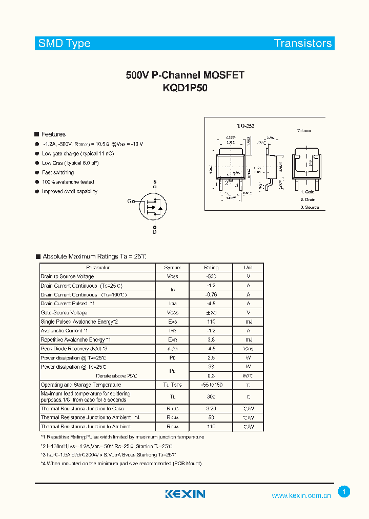 KQD1P50_4374493.PDF Datasheet