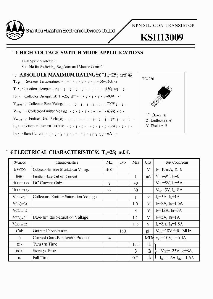 KSH13009_4635496.PDF Datasheet