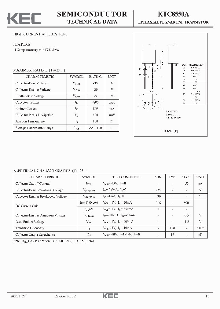 KTC8550A_4571943.PDF Datasheet