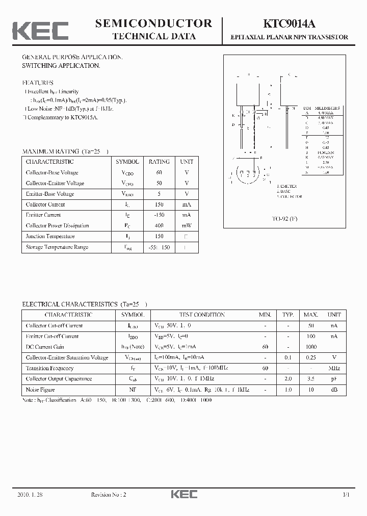 KTC9014A_4583660.PDF Datasheet