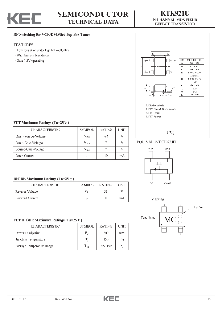 KTK921U_4600109.PDF Datasheet