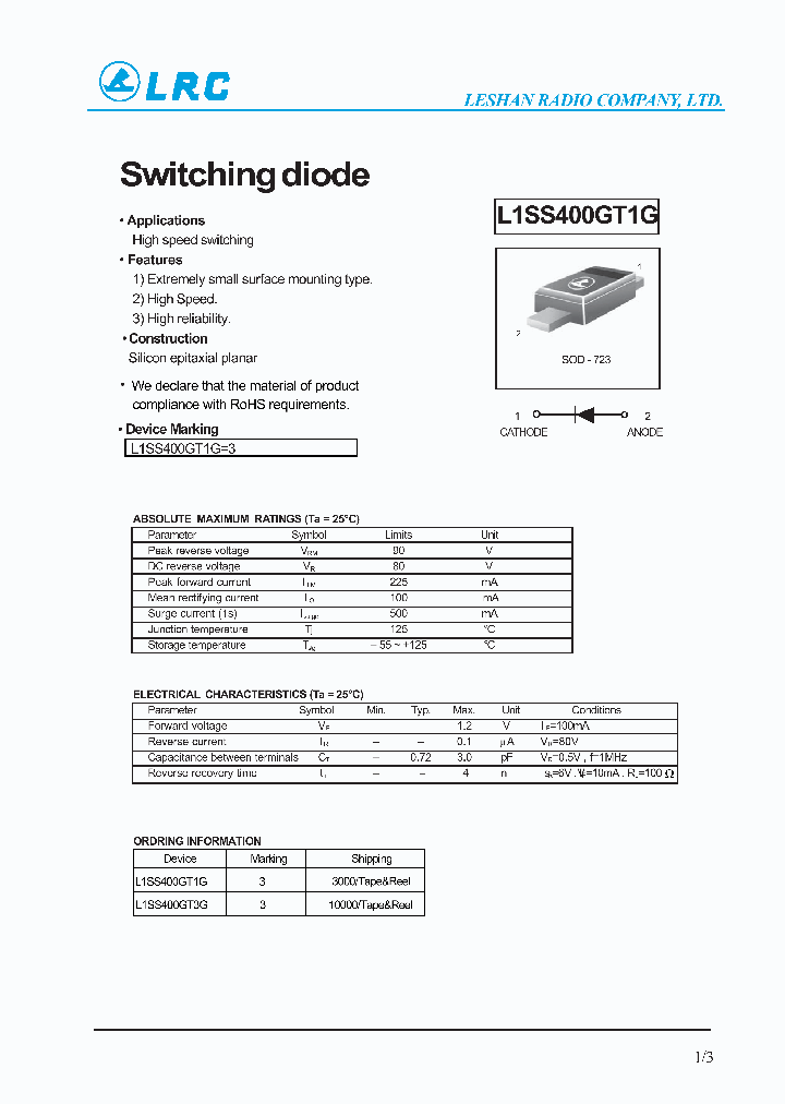 L1SS400GT1G_4427330.PDF Datasheet