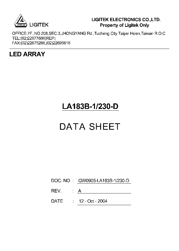 LA183B-1-230-D_4707979.PDF Datasheet