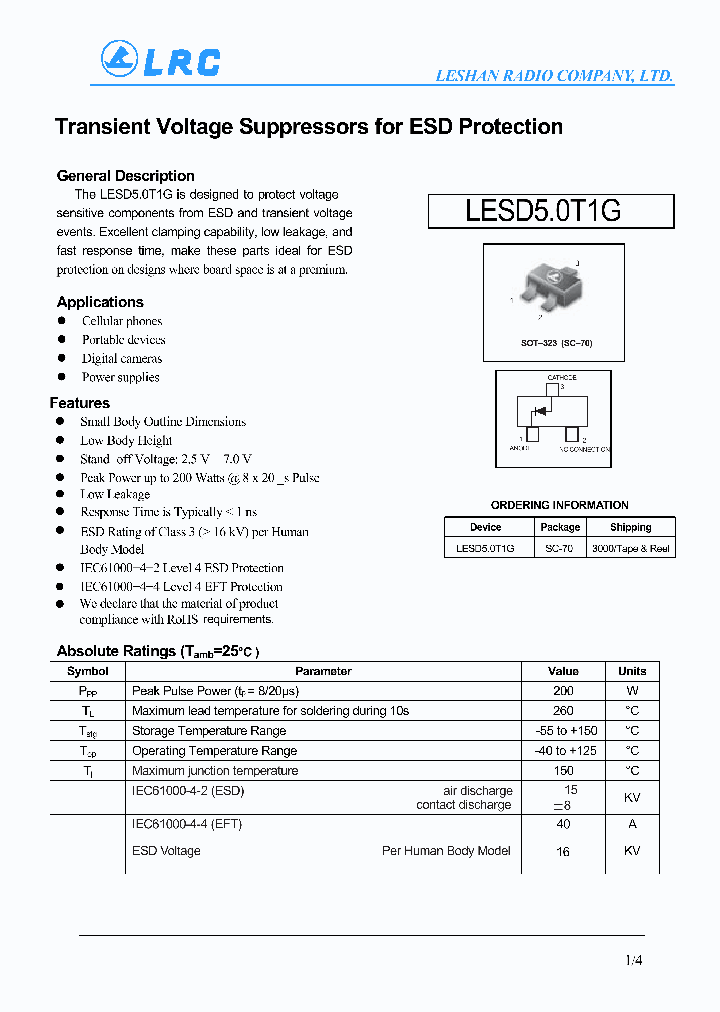 LESD50T1G_4673949.PDF Datasheet