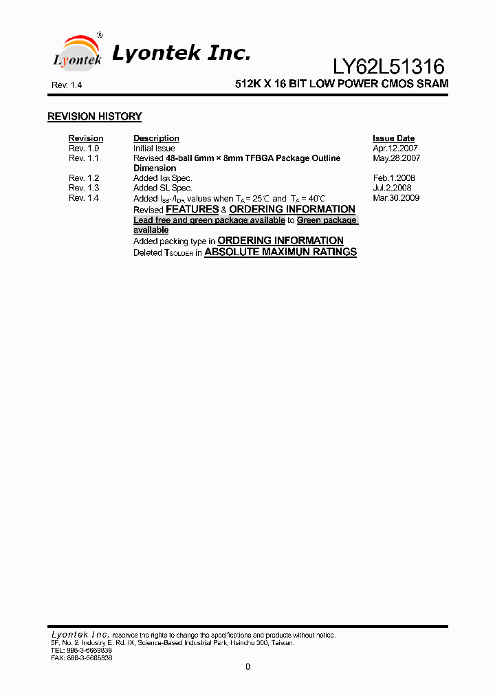 LY62L51316_4625651.PDF Datasheet