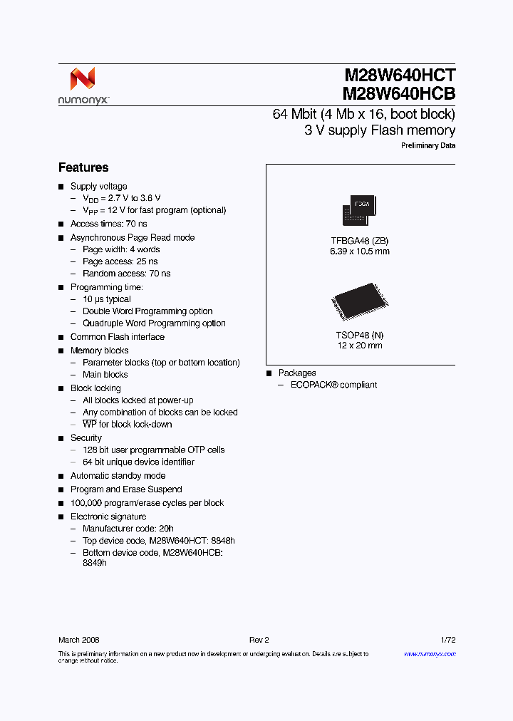 M28W640HCB_4549710.PDF Datasheet