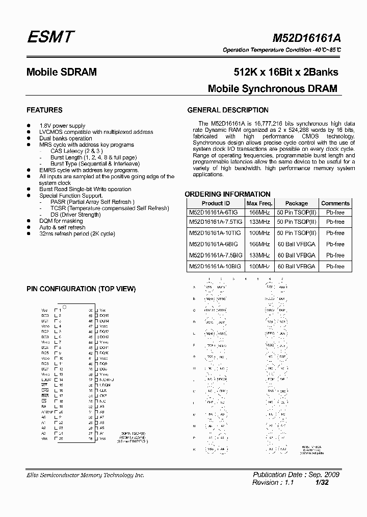 M52D16161A-10BIG_4616628.PDF Datasheet